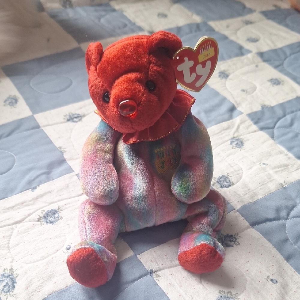 TY JULY Beanie Babies Bear
